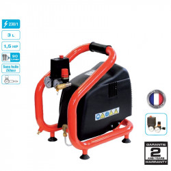 Compresseur coaxial 1,5CV 3L 8 bars 230V - 5.4 m³/h