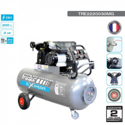 Compresseur à piston 200L 5.5cv 9 bars 400V Prodif TRE2320055TG