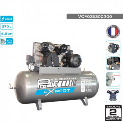 Compresseur fonte fixe 270L 5.5cv 400V Prodif VCF038300200