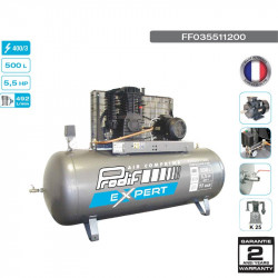 Compresseur à pistons 500L 5.5cv 11 bars 400V Prodif FF035511200