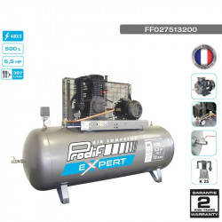 Compresseur bi-étagé 5.5CV 500L 13 bars 400V - 23.2 m³/h