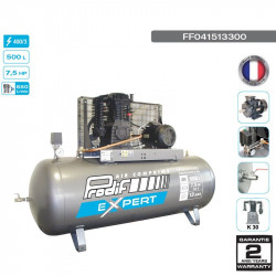 Compresseur bi-étagé 7.5CV 500L 13 bars 400V - 39 m³/h