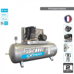 Compresseur bi-étagé 10CV 500L 13 bars 400V - 49.4 m³/h