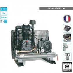 Compresseur sur châssis bi-étagé 5.5CV 11 bars 400V -...