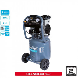 Compresseur coaxial silencieux 2cv 40l 8b 10.2 m³/h - SIL860V Prodif