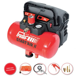 Compresseur coaxial 6L 1.5cv 8 bars 230V Prodif 01906SHK