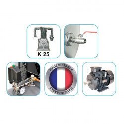 Compresseur à piston sur châssis 5.5cv 11 bars 400V Prodif FC035011200